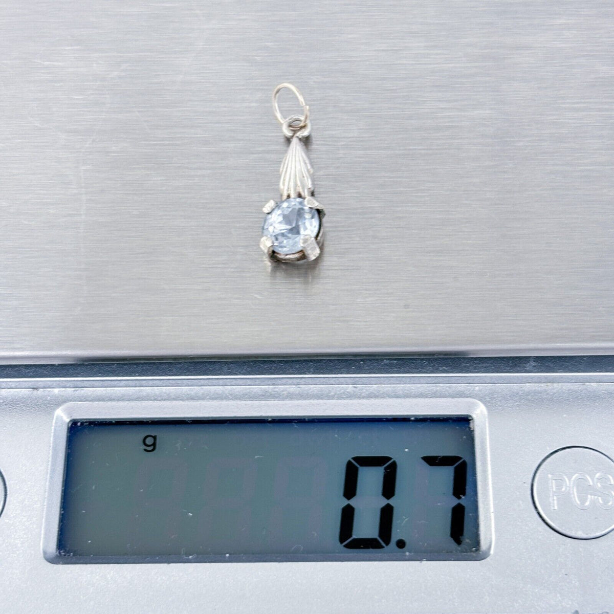 Vintage Sterling Silver 925 Topaz Dangle Pendant