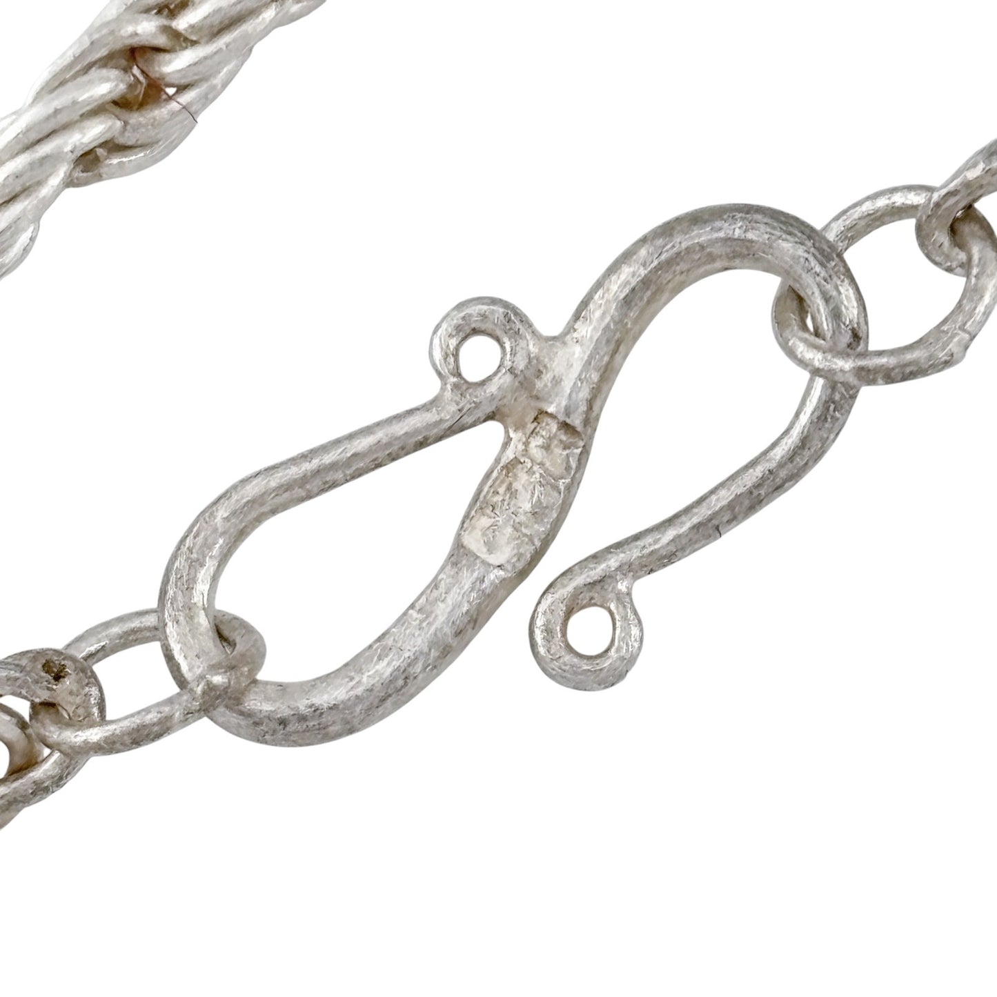 Vintage Sterling Silver 925 Twisted Rope Chain Necklace 24"