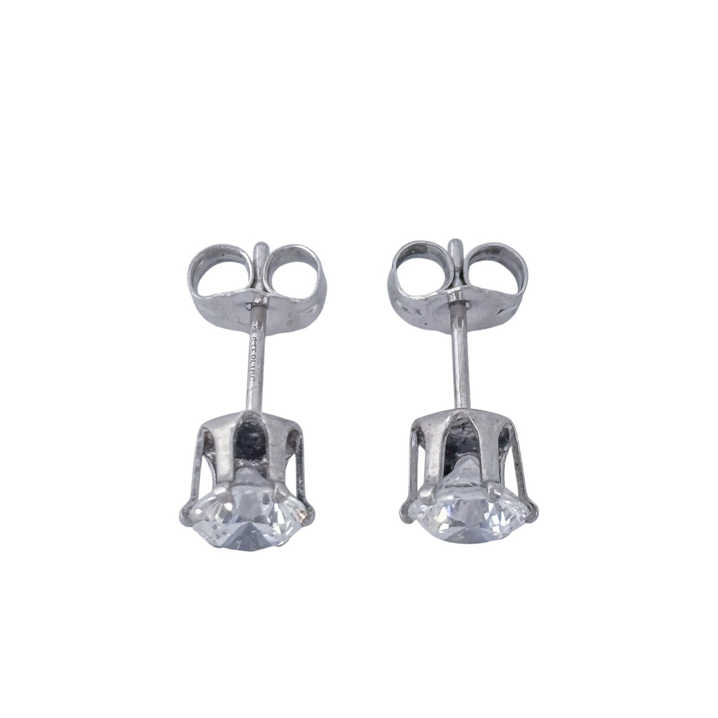 Vintage Sterling Silver 925 Cubic Zirconia Stud Earrings