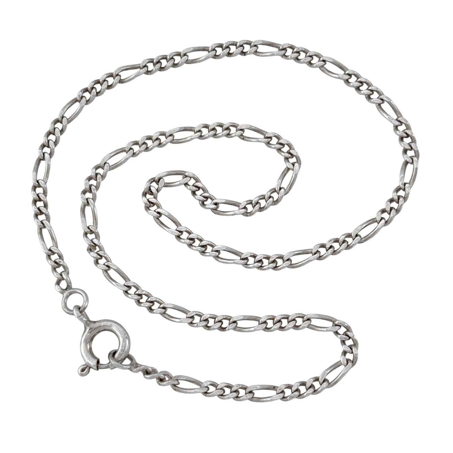 Vintage Sterling Silver 925 Figaro Chain Anklet 10"
