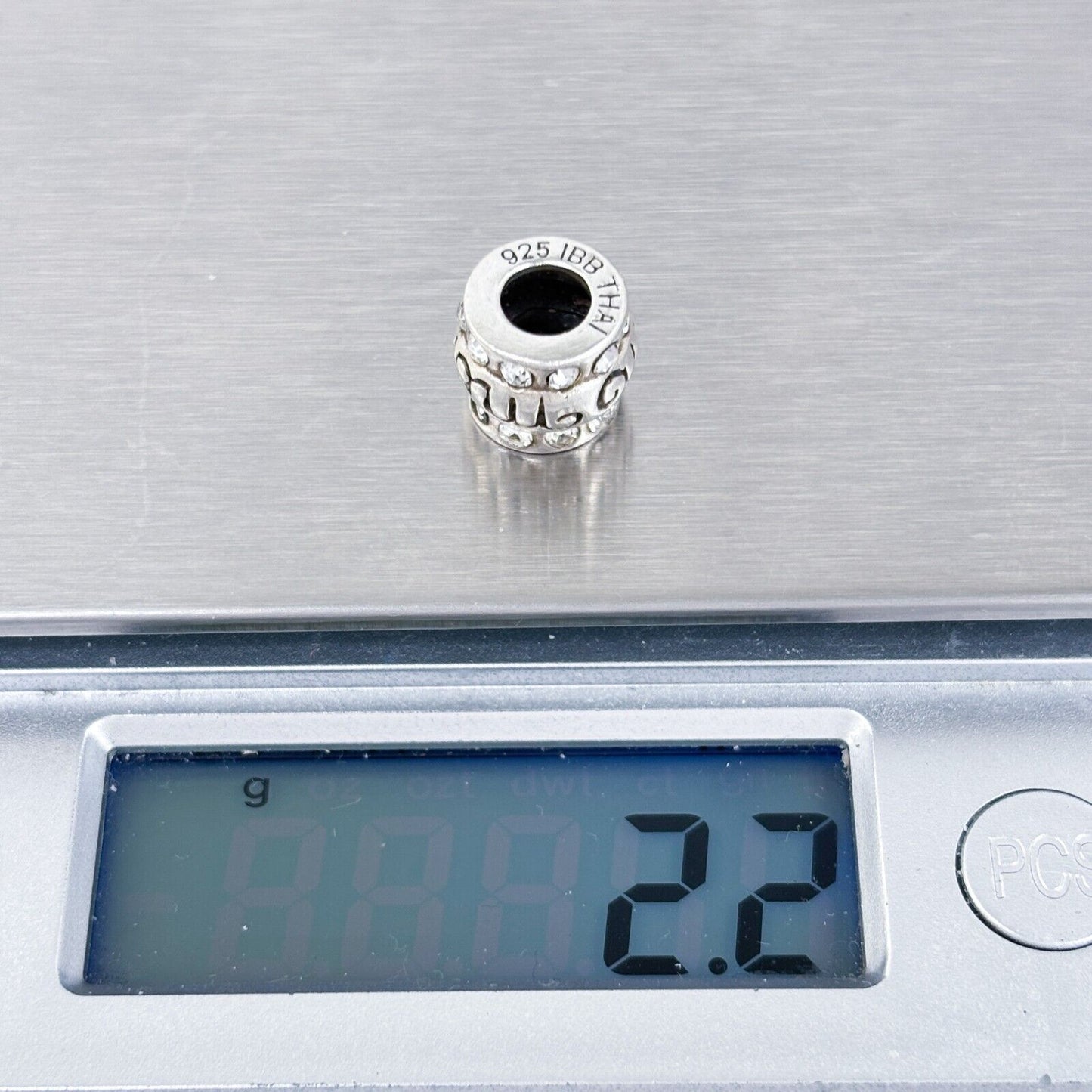 MISSING STONE Sterling Silver MOM Cubic Zirconia Bead Charm