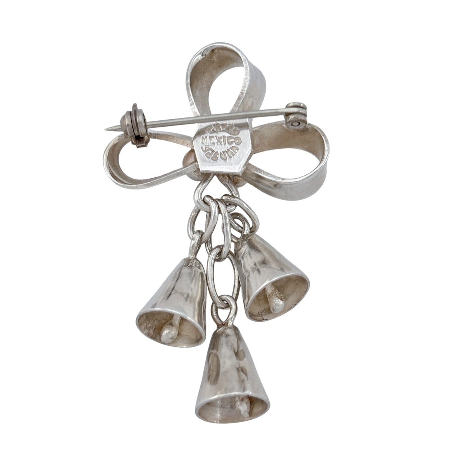 Vintage Sterling Silver 925 Bow Bells Brooch