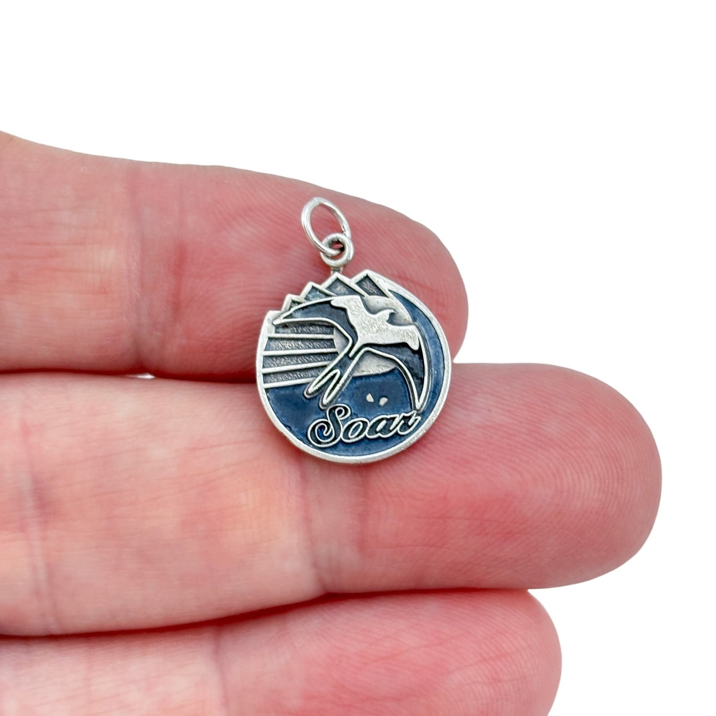 Vintage ABWA Sterling Silver 925 Soar Bird Enamel Charm