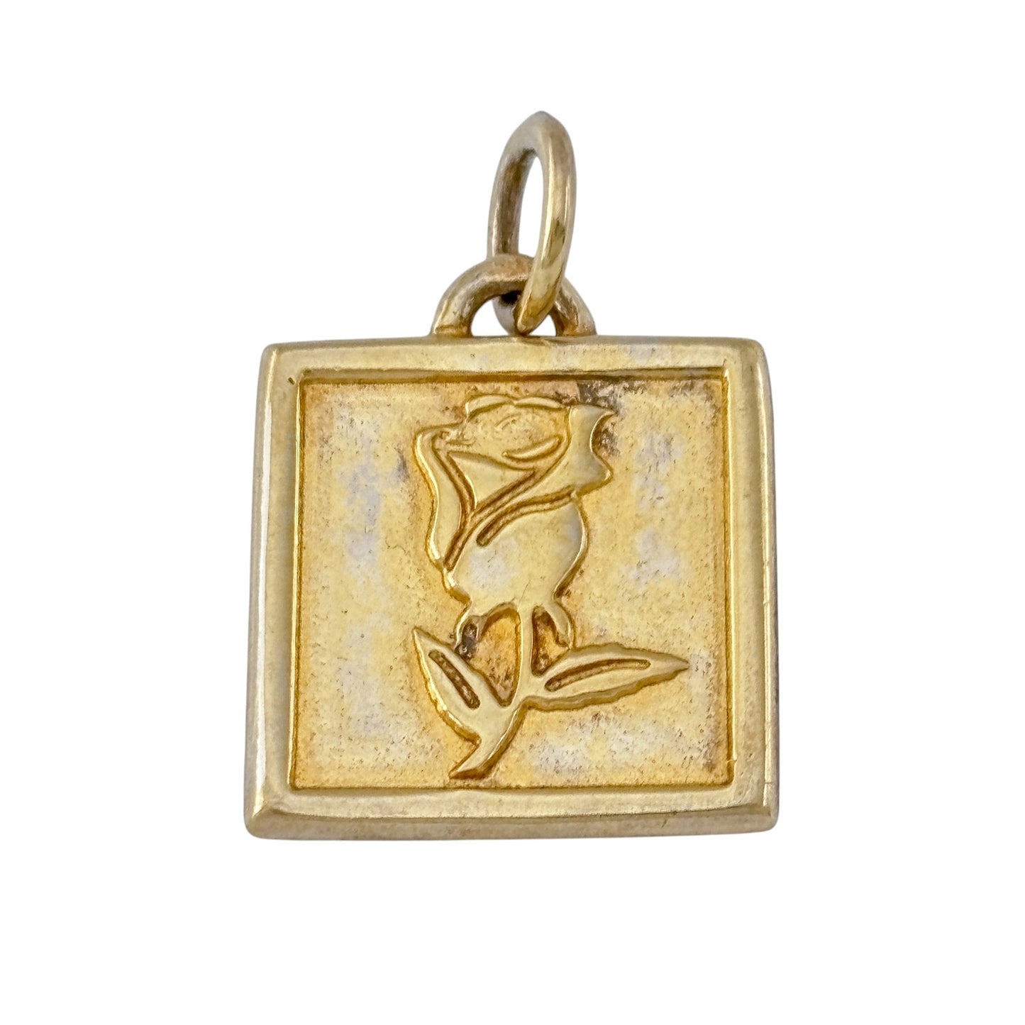 Vintage Gold-Tone Sterling Silver 925 Rose Charm