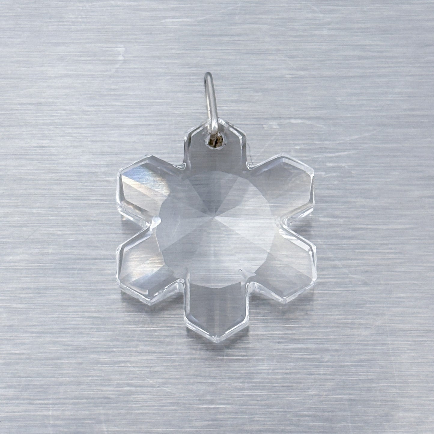 Vintage Sterling Silver 925 Crystal Snowflake Pendant