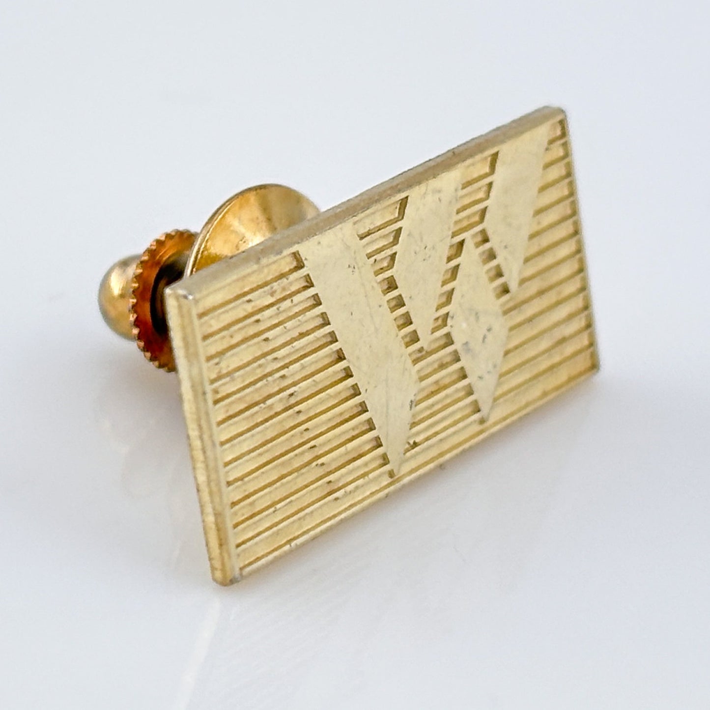Vintage Gold-Tone Sterling Silver 925 W Monogram Tie Tack