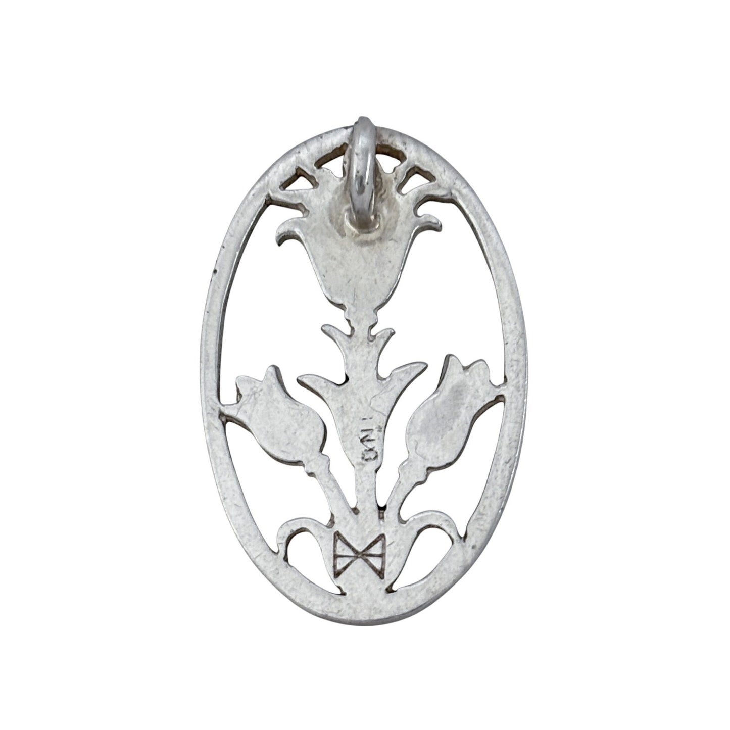 Vintage Sterling Silver 925 Floral Openwork Pendant