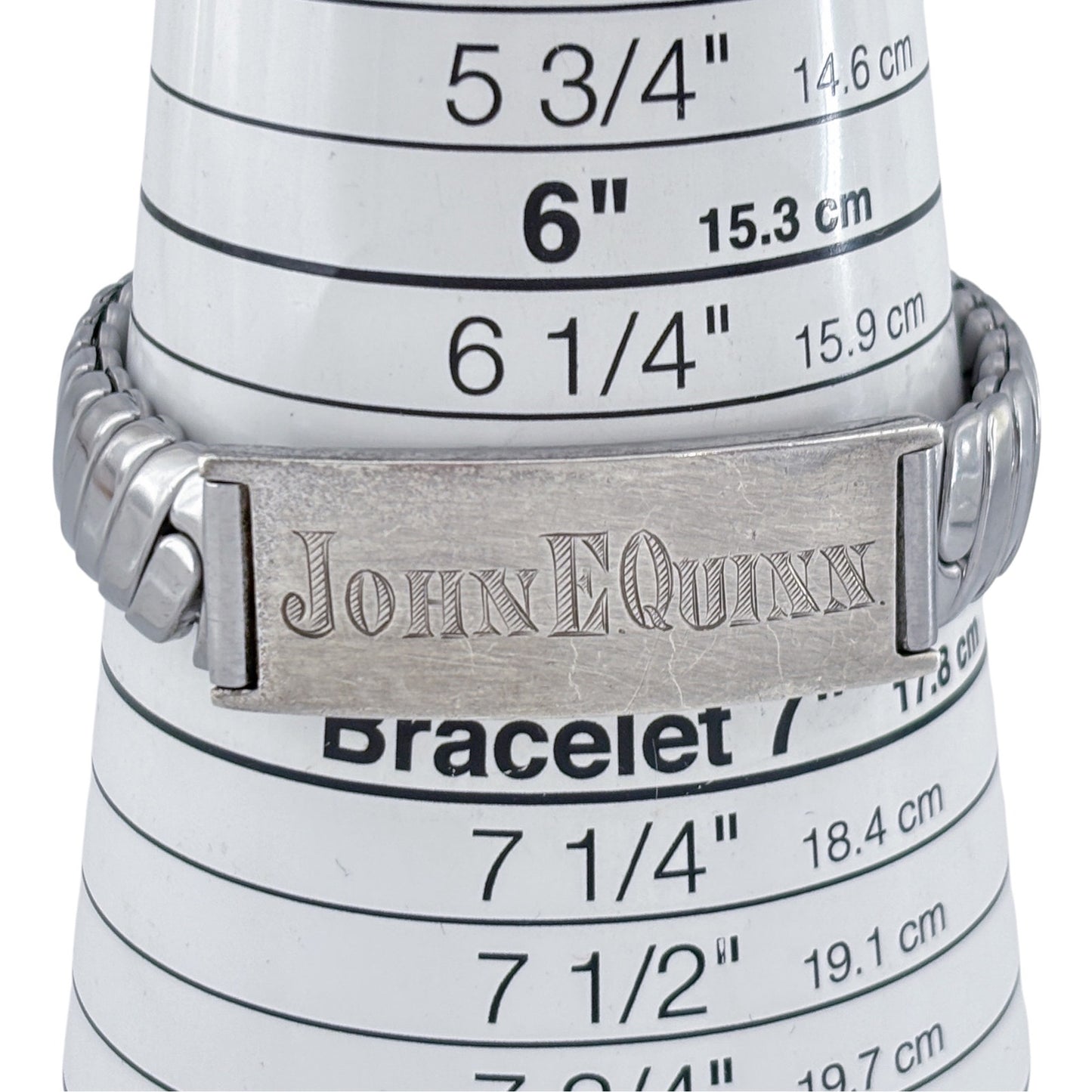 Vintage Silver-Plated Flex-Let 6.5 inch ID Bracelet “John E Quinn”