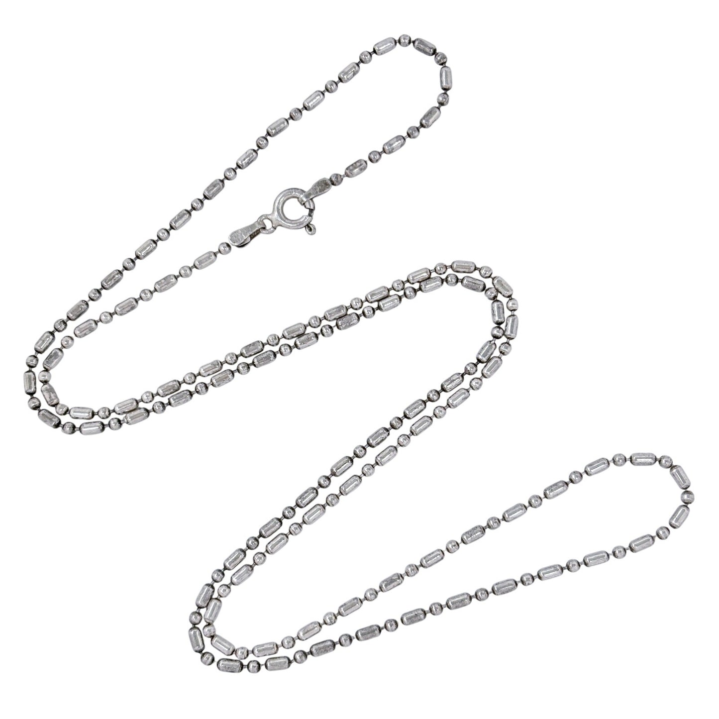 Vintage Italian Sterling Silver 925 Bar Dot Chain Necklace 24”