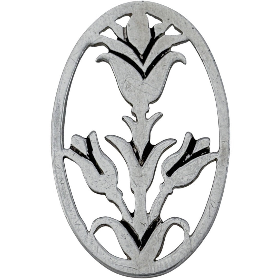 Vintage Sterling Silver 925 Floral Openwork Pendant