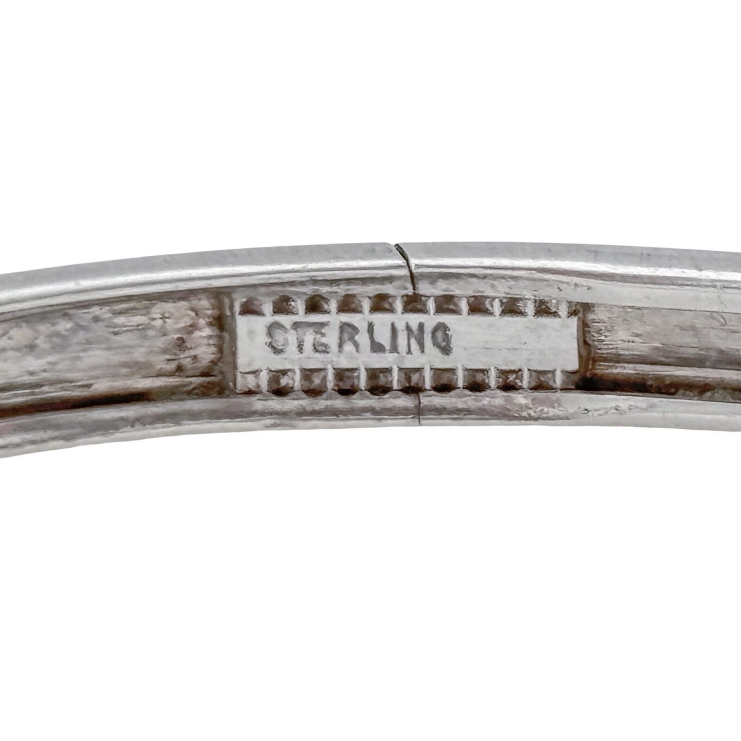 Vintage Sterling Silver 925 Scroll Bangle Bracelet 8"