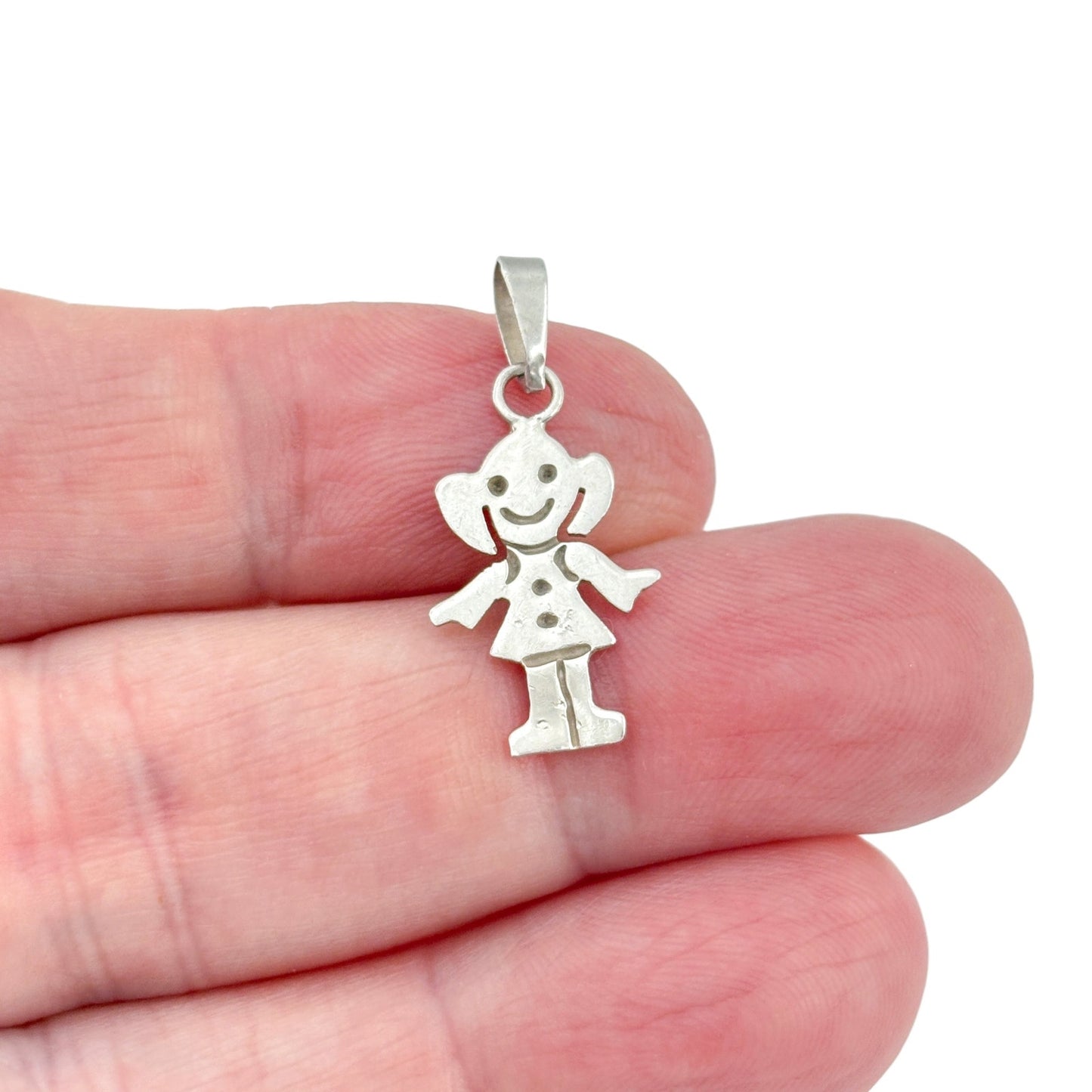 Vintage Sterling Silver 925 Girl Pendant