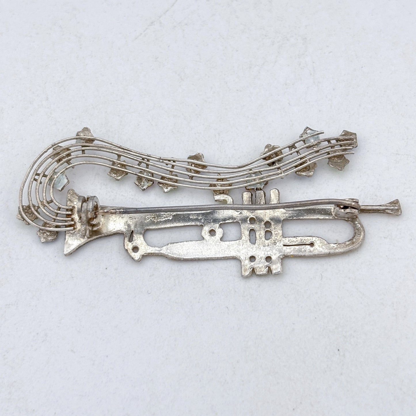 Vintage Sterling Silver 925 Trumpet Music Brooch