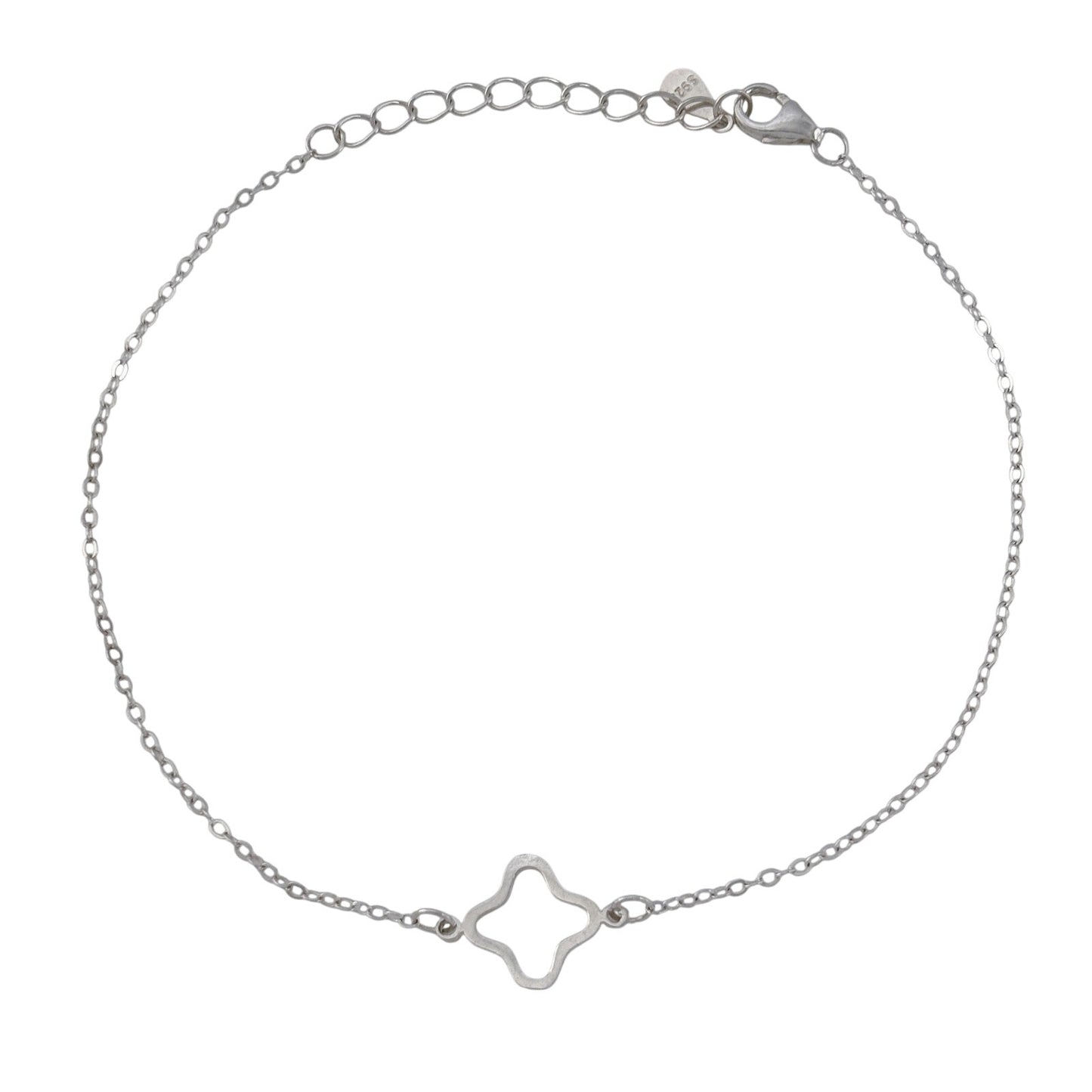 Vintage Sterling Silver 925 Quatrefoil Bracelet 7"-8"