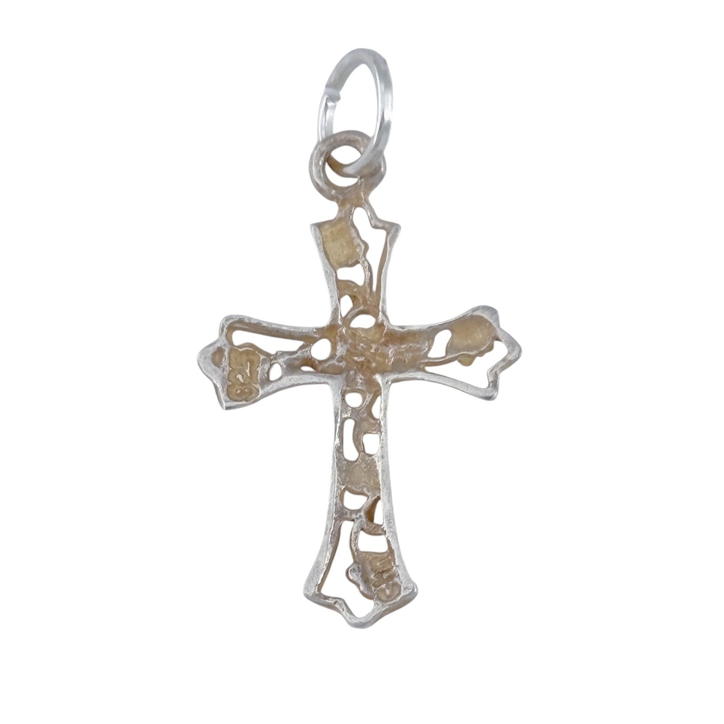 Vintage Sterling Silver 925 Floral Cross Pendant