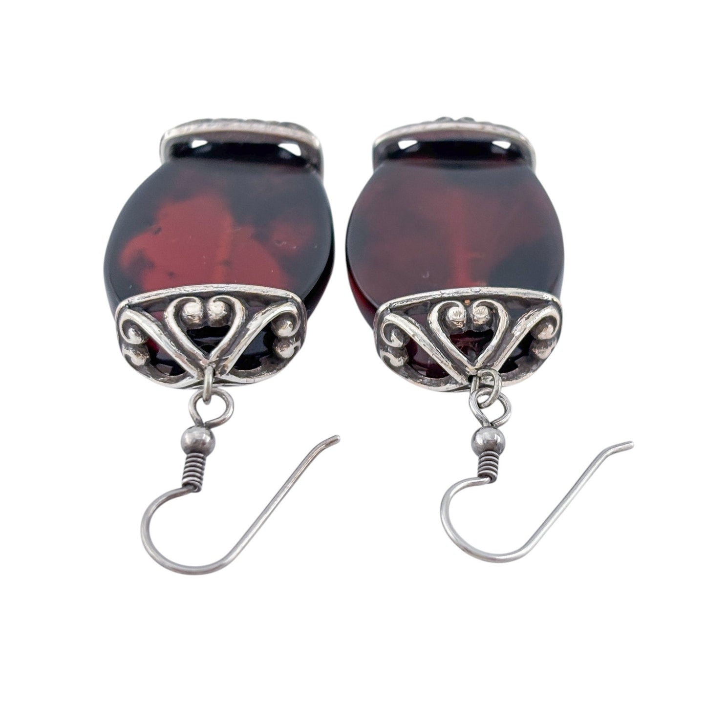 Vintage Sterling Silver 925 Carnelian Earrings