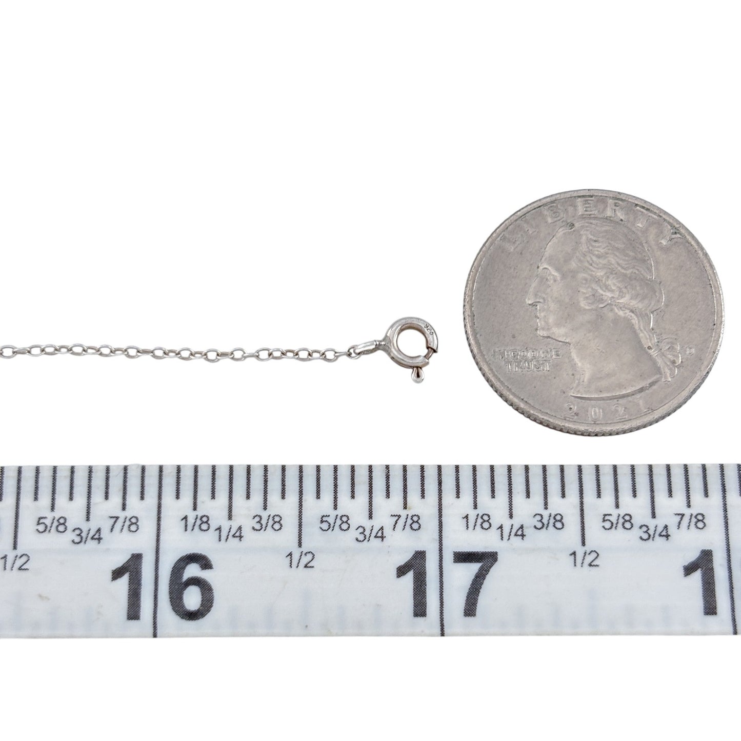 Vintage Sterling Silver 925 Cable Link Chain Necklace 17"
