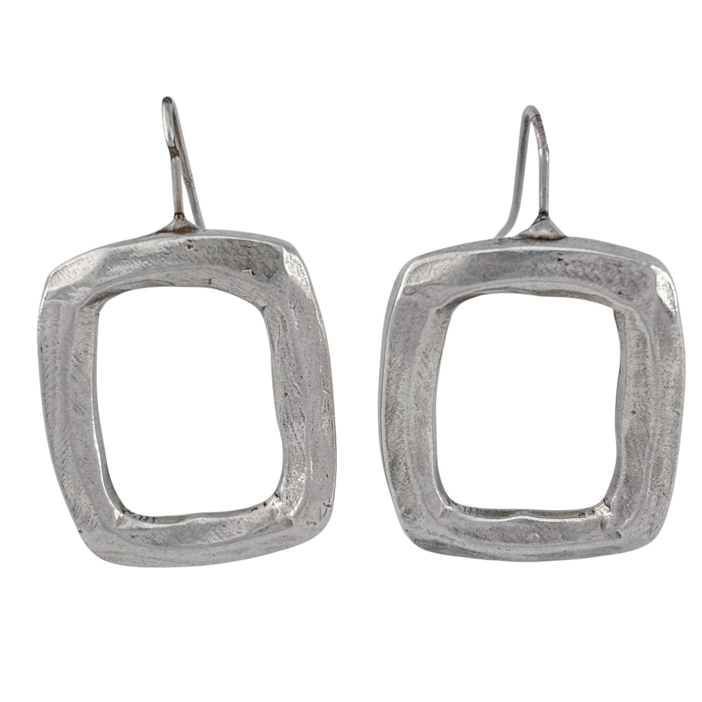 Vintage Duo B Paris Sterling Silver 925 Square Hoop Earrings
