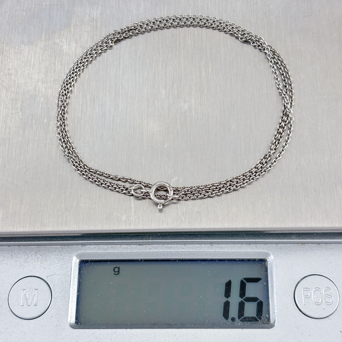 Vintage Sterling Silver 925 Cable Link Chain Necklace 18"
