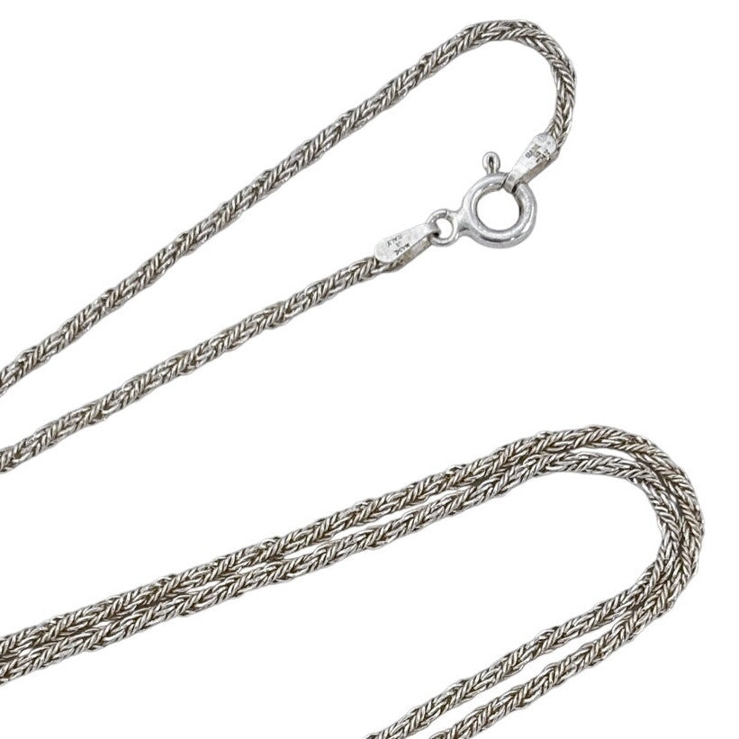 Vintage Italian Sterling Silver 925 Rope Link Chain Necklace 26.5"