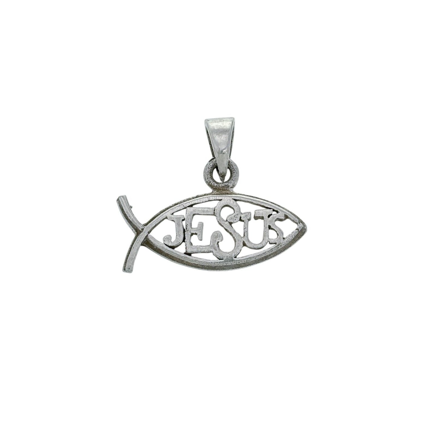 Vintage Sterling Silver 925 Ichthys Jesus Fish Pendant