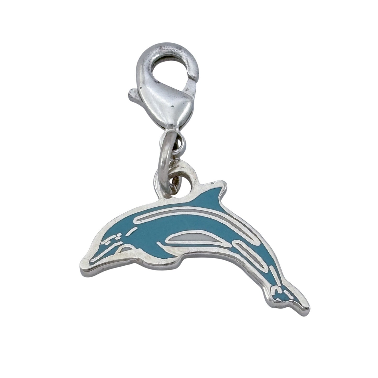 Vintage Sterling Silver 925 Enamel Dolphin Charm