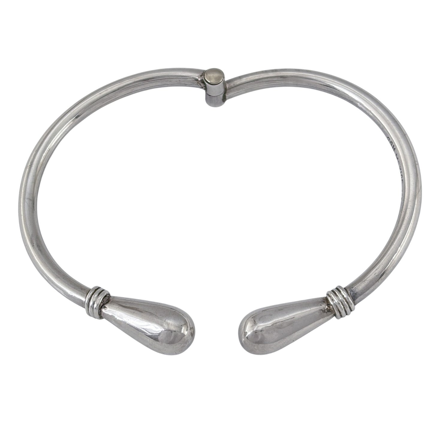 Vintage Mexican Sterling Silver 925 Teardrop Tip Crossover Bracelet 7.5"