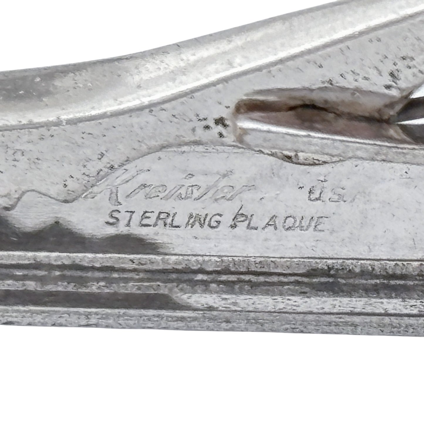 Vintage Silver-Plated Kreisher Tie Clip