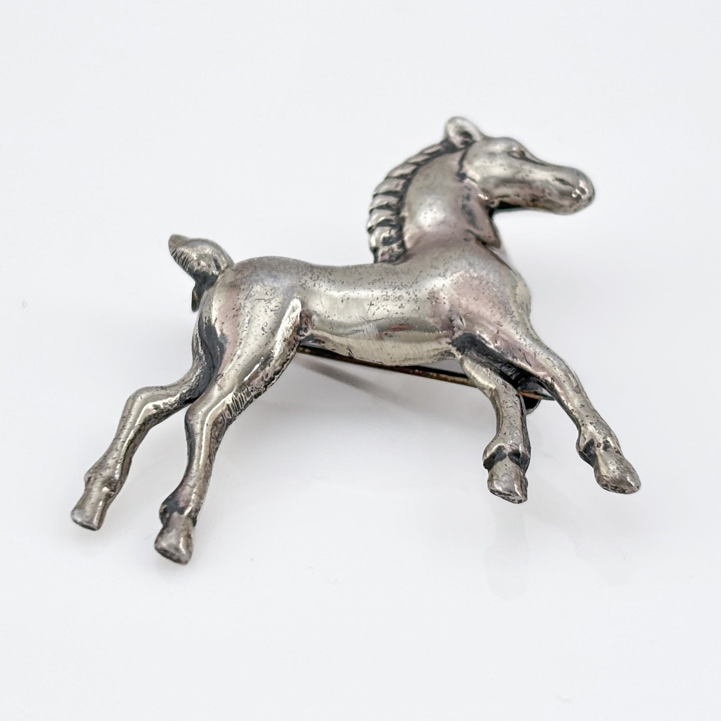 Vintage Sterling Silver 925 Horse Foal Brooch