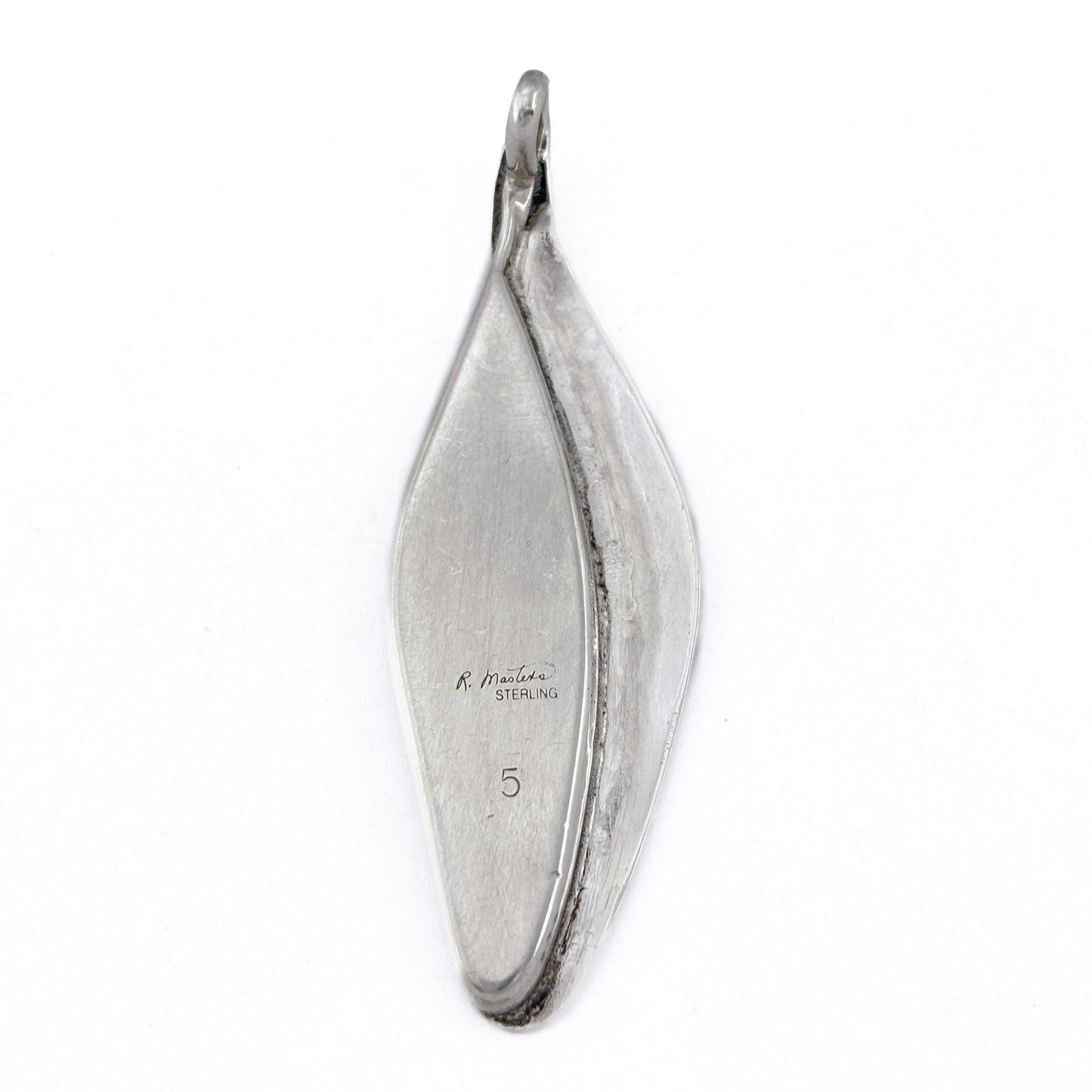 Vintage Sterling Silver 925 Red Gold Resin Pendant