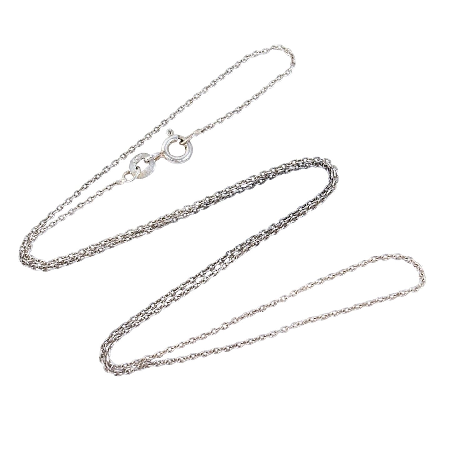 Vintage Sterling Silver 925 1.1mm Cable Chain Necklace 18"