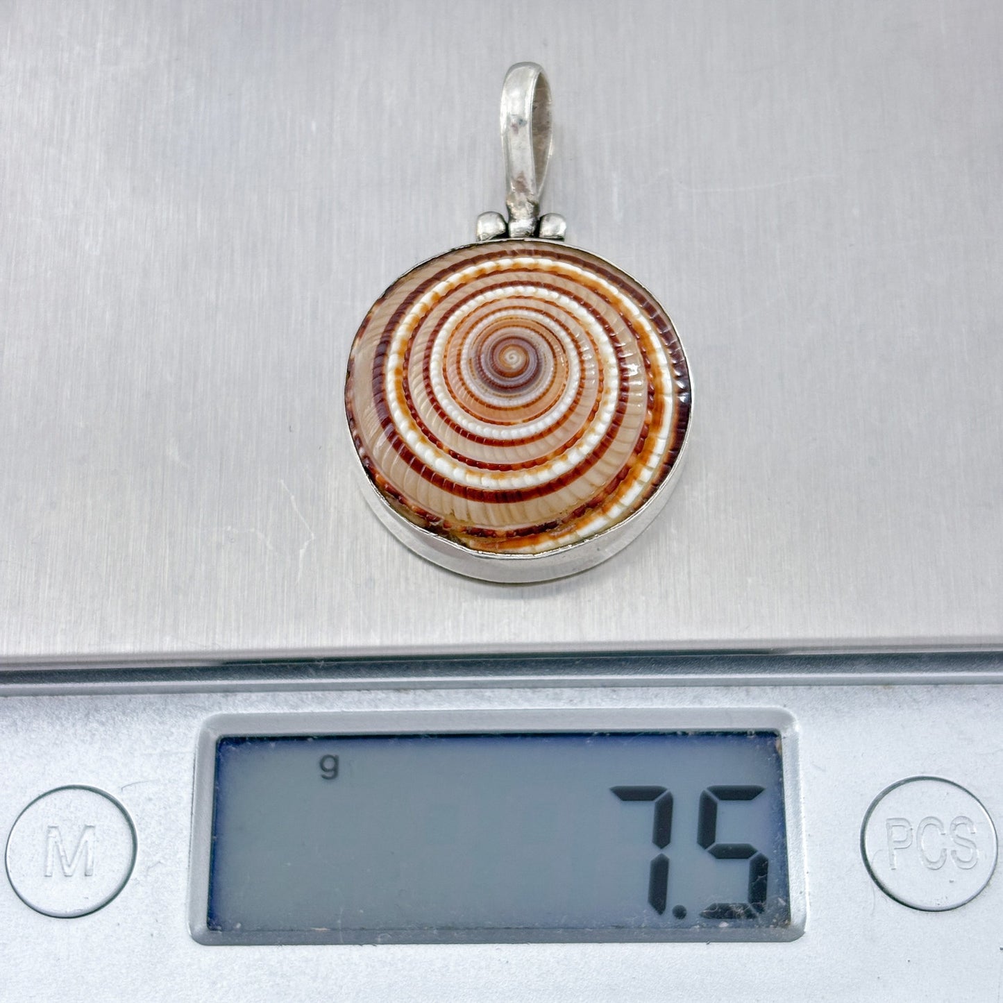 Vintage Sterling Silver 925 Spiral Shell Pendant
