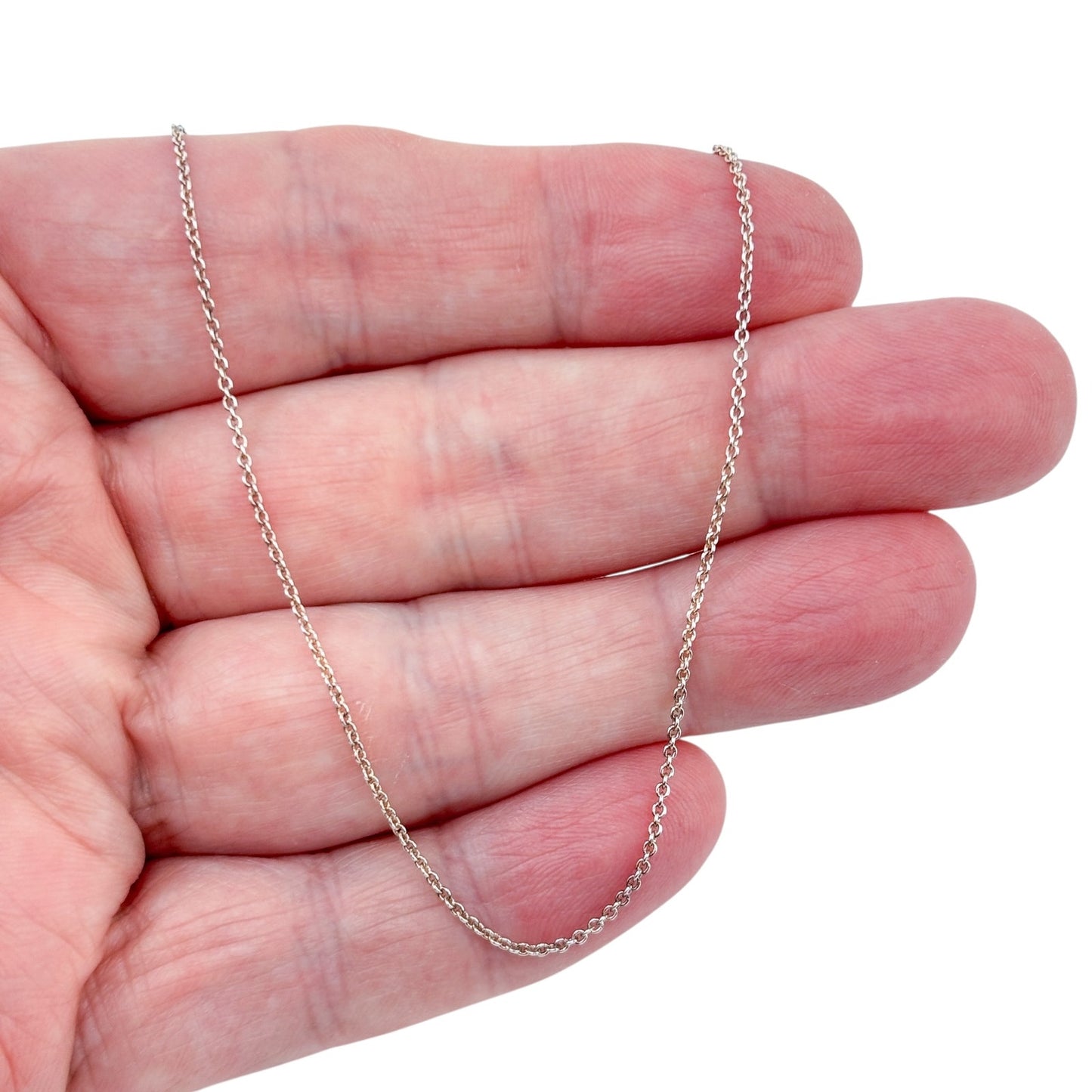 Vintage Sterling Silver 925 Cable Link Chain Necklace 18"