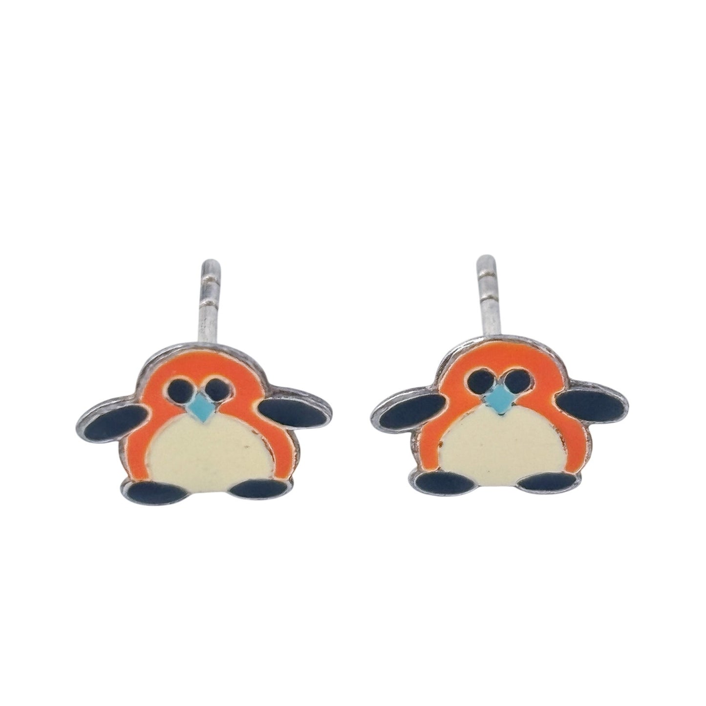 Vintage Sterling Silver 925 Penguin Stud Earrings