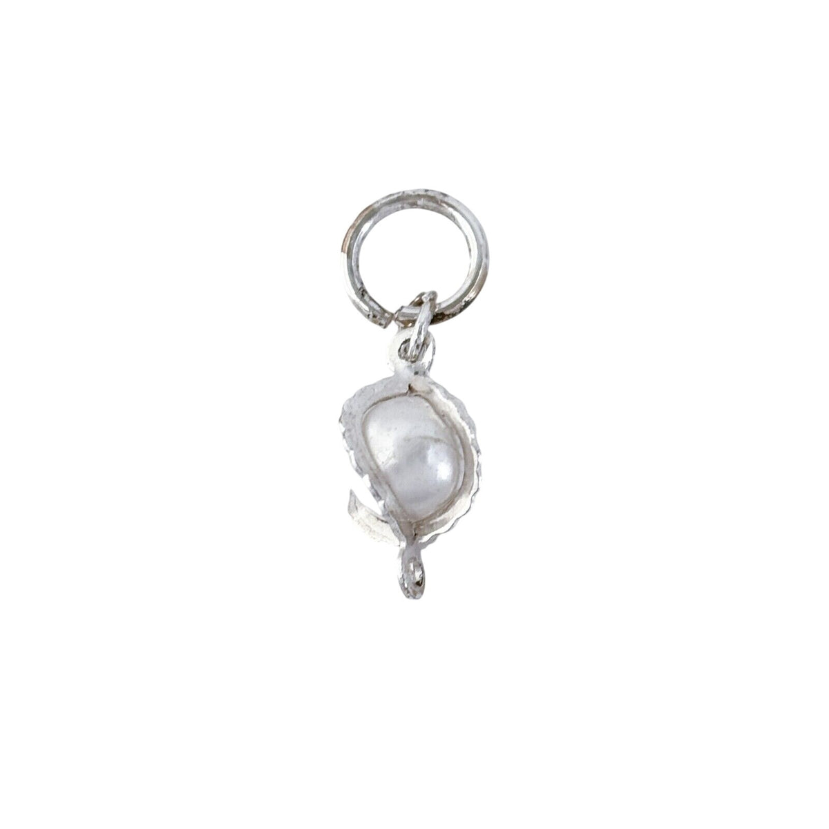 Vintage Silver-Plated White Imitation Pearl Charm Pendant