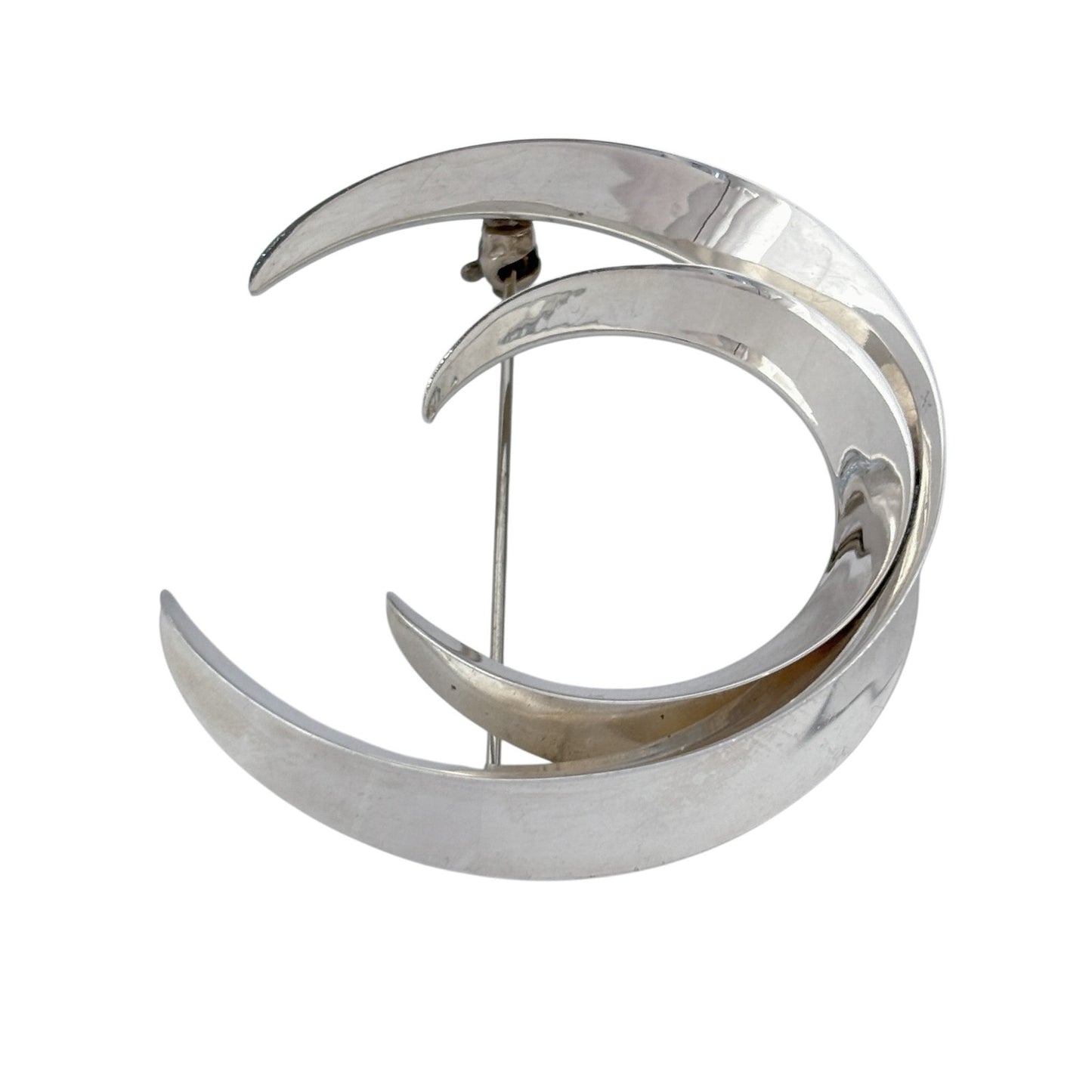 Vintage Sterling Silver 925 Crescent Brooch