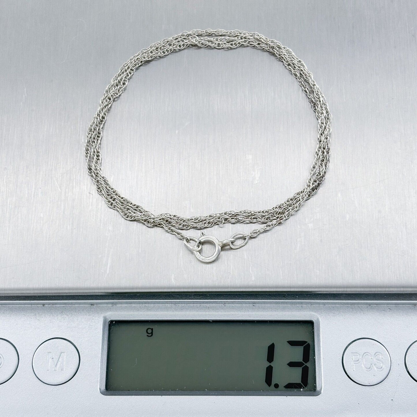 Vintage Sterling Silver 925 Rope Chain Necklace 18"