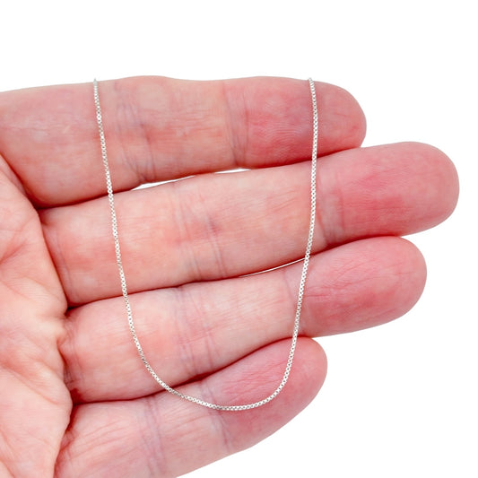 Estate Italian Sterling Silver 925 Box Chain Necklace 19.5"