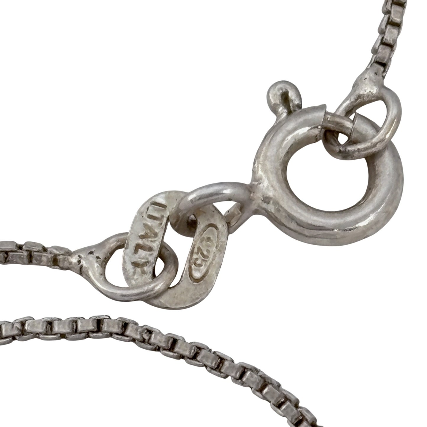 Vintage Italy Sterling Silver 925 Box Link Chain Necklace 18.5"