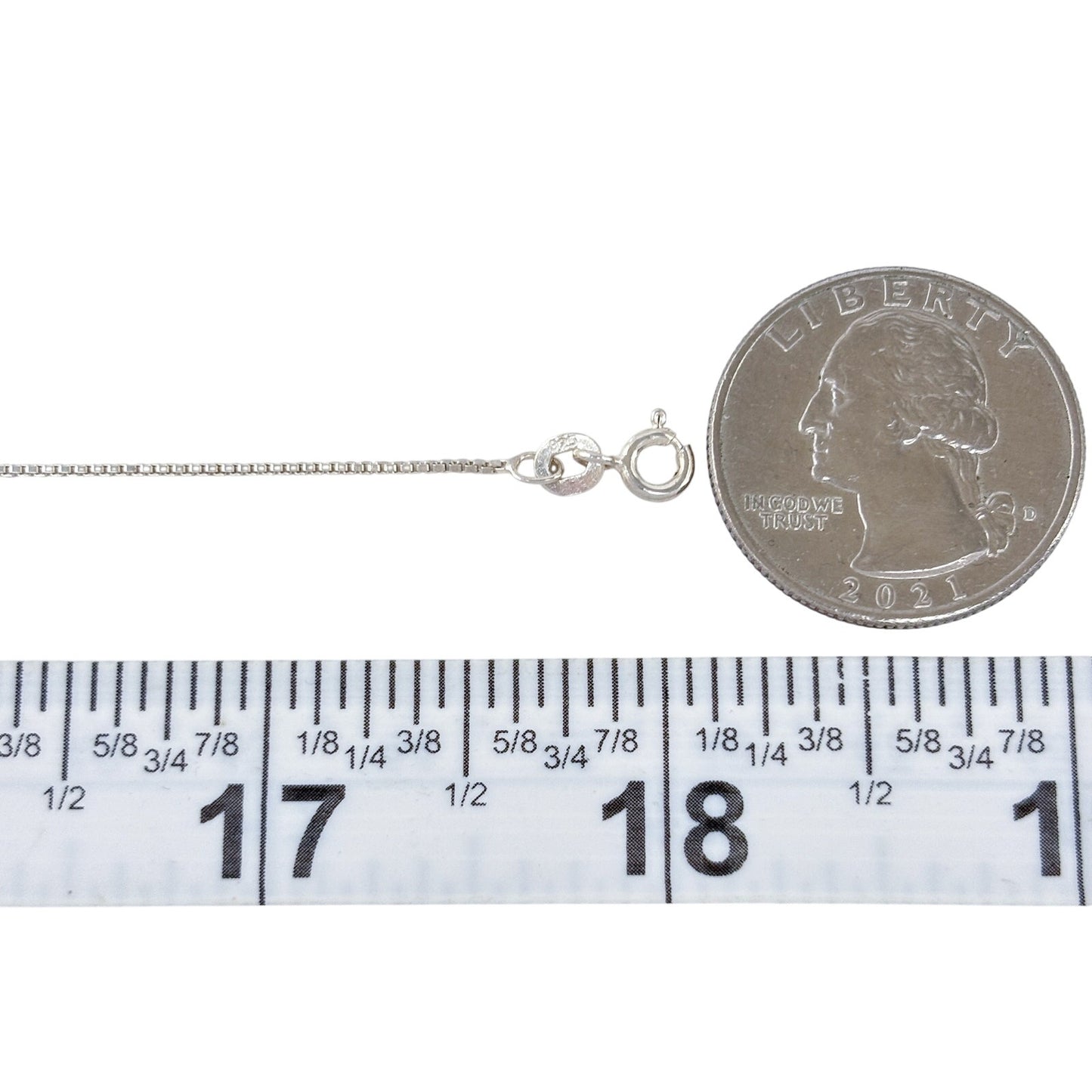Vintage Sterling Silver 925 Box Link Chain Necklace 18"