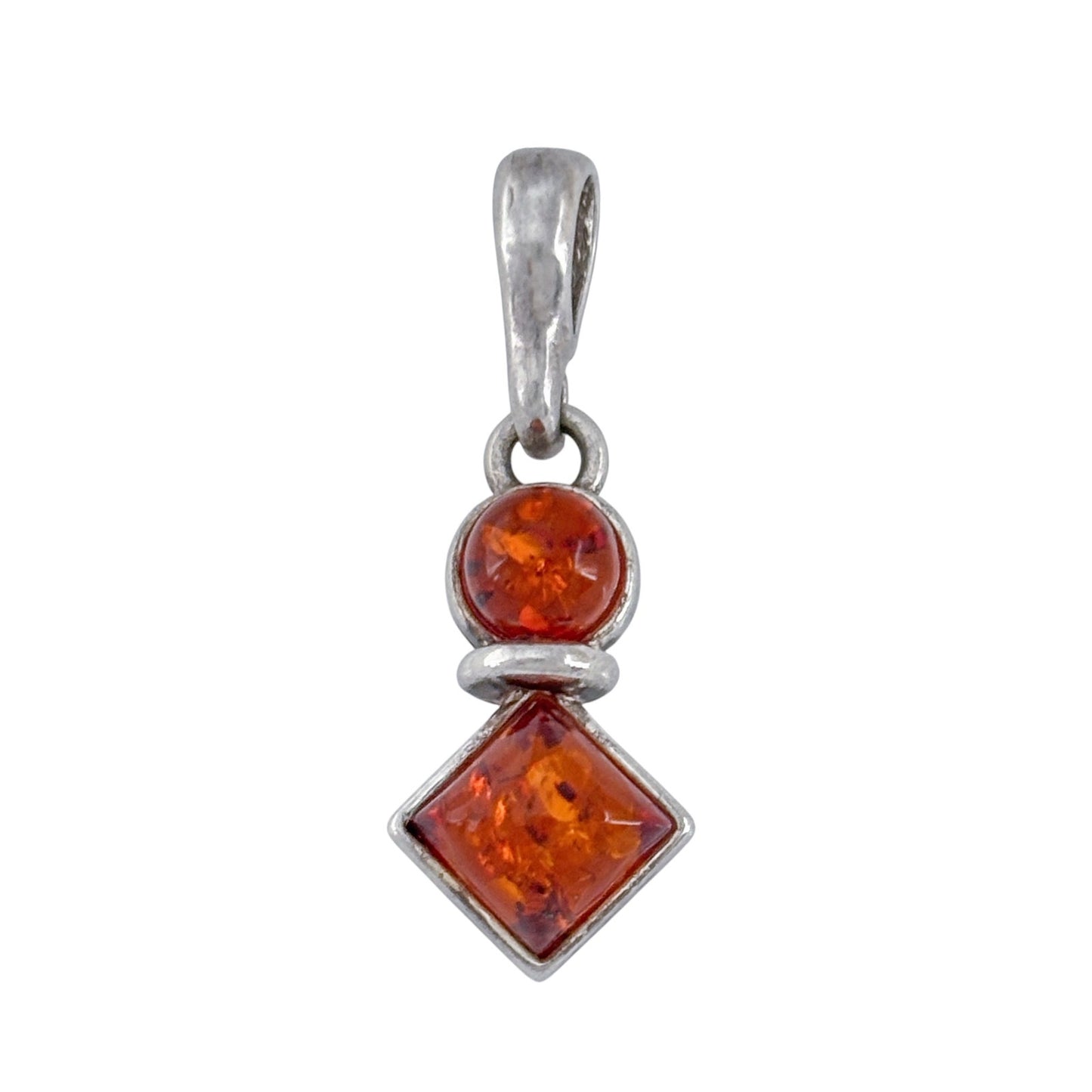 Vintage Sterling Silver 925 Amber Pendant