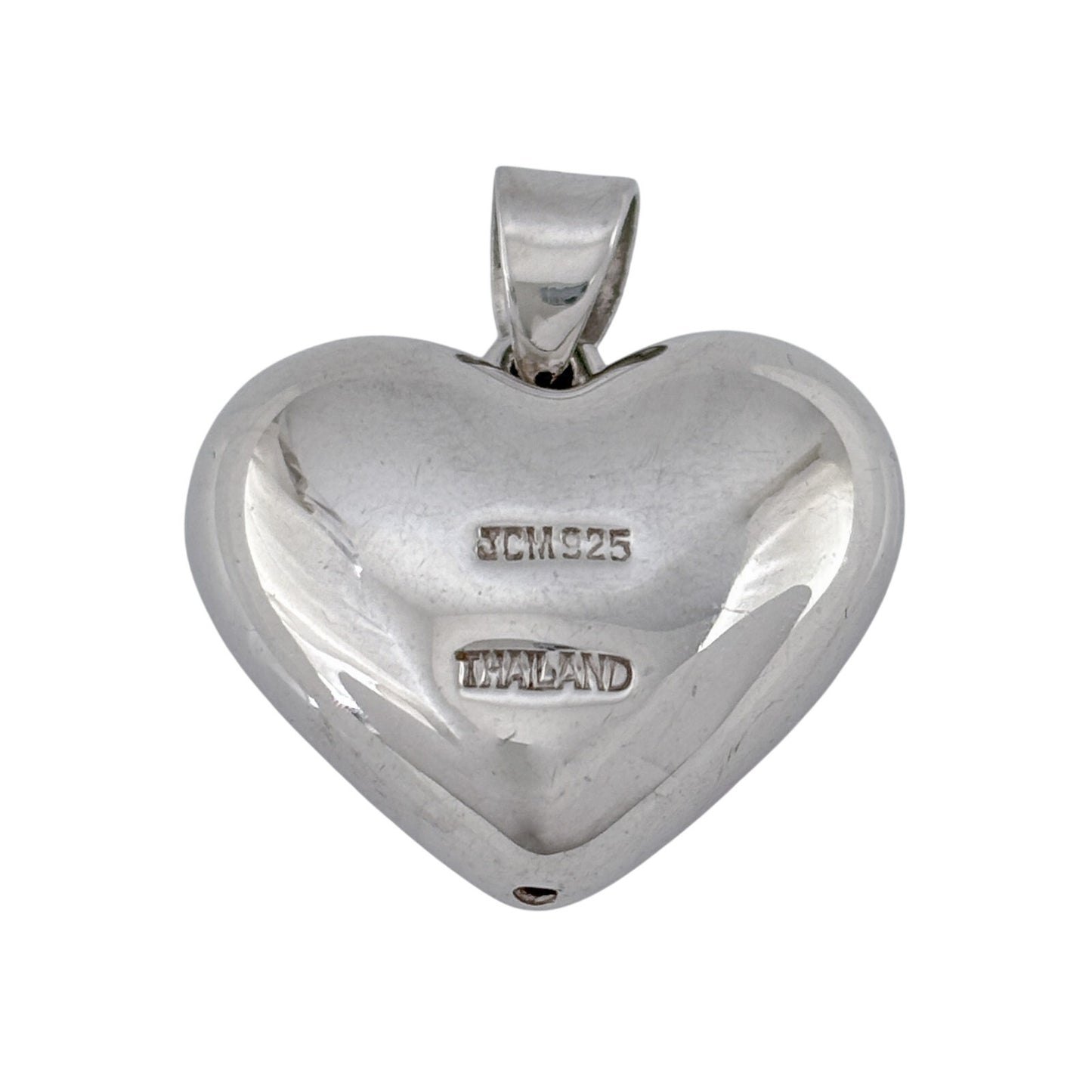 Vintage Sterling Silver 925 Pink Crystal Heart Pendant