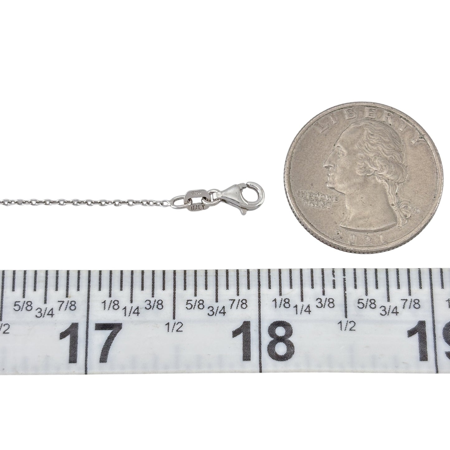 Vintage Italian Sterling Silver 925 Cable Link Chain Necklace 18"