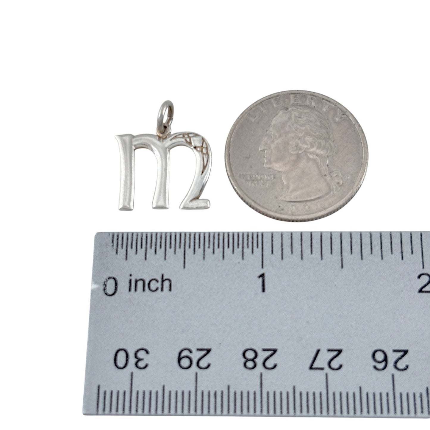 Vintage Sterling Silver 925 Celtic Letter M Pendant