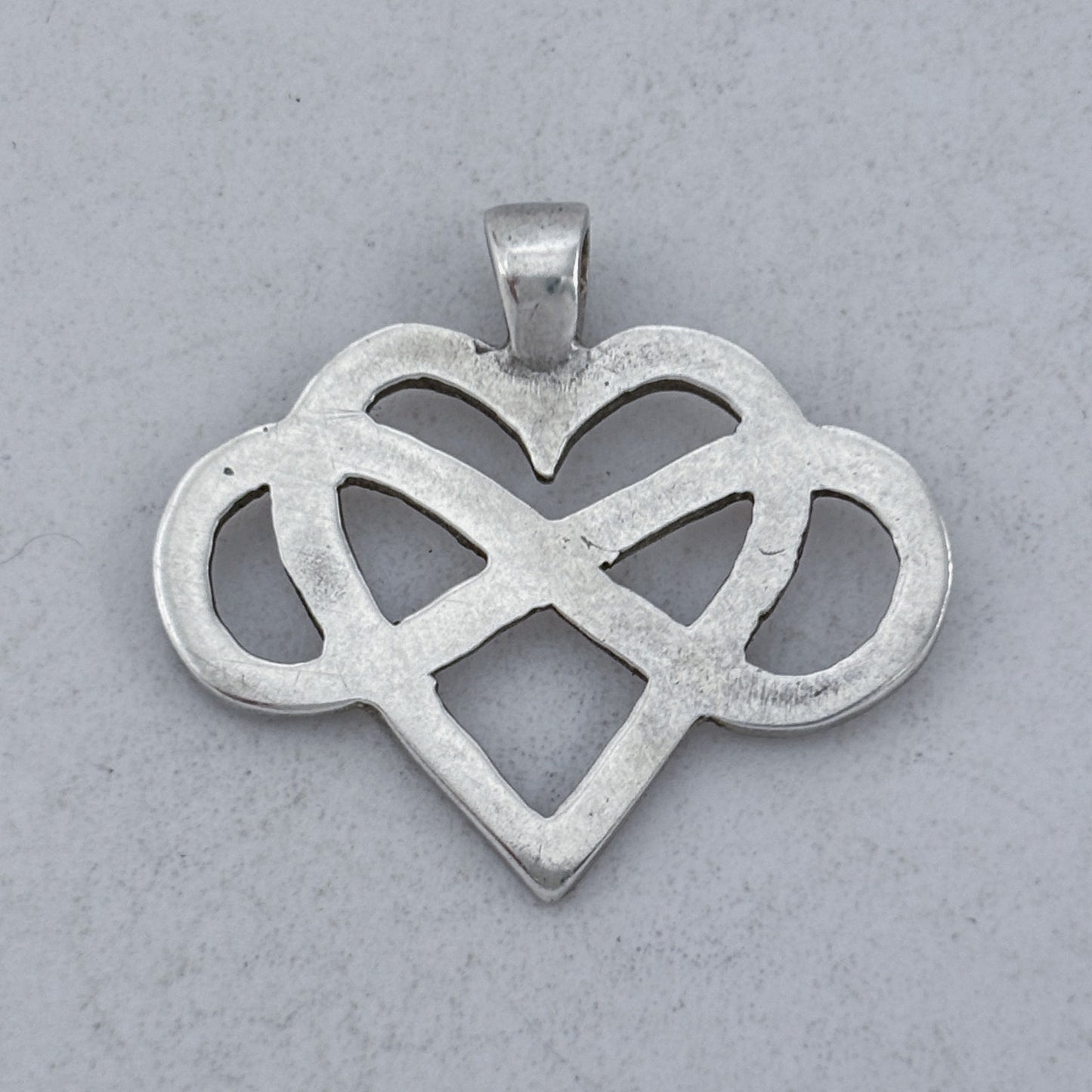 Vintage Sterling Silver 925 Heart Infinity Pendant