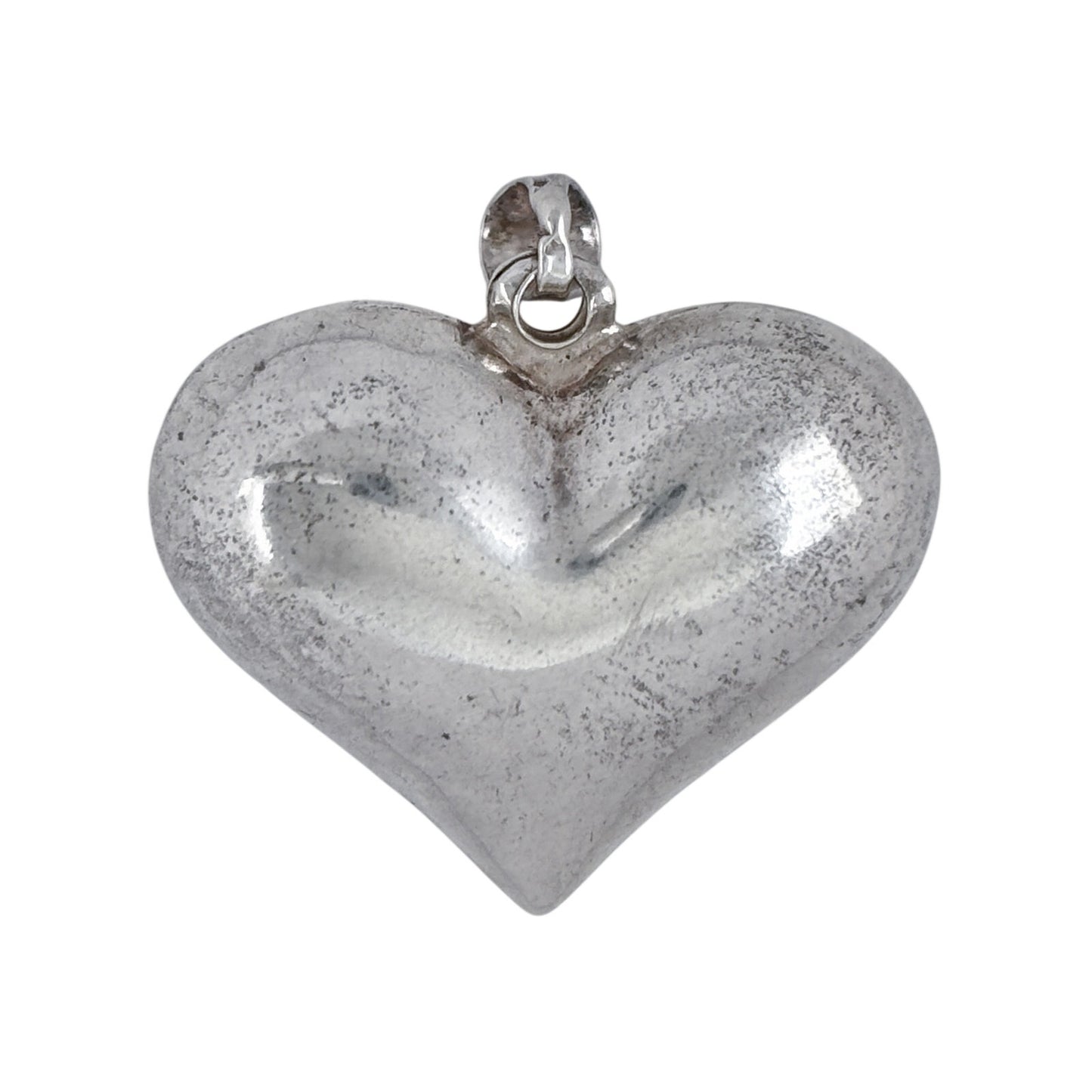 Vintage Sterling Silver 925 Puffy Heart Pendant