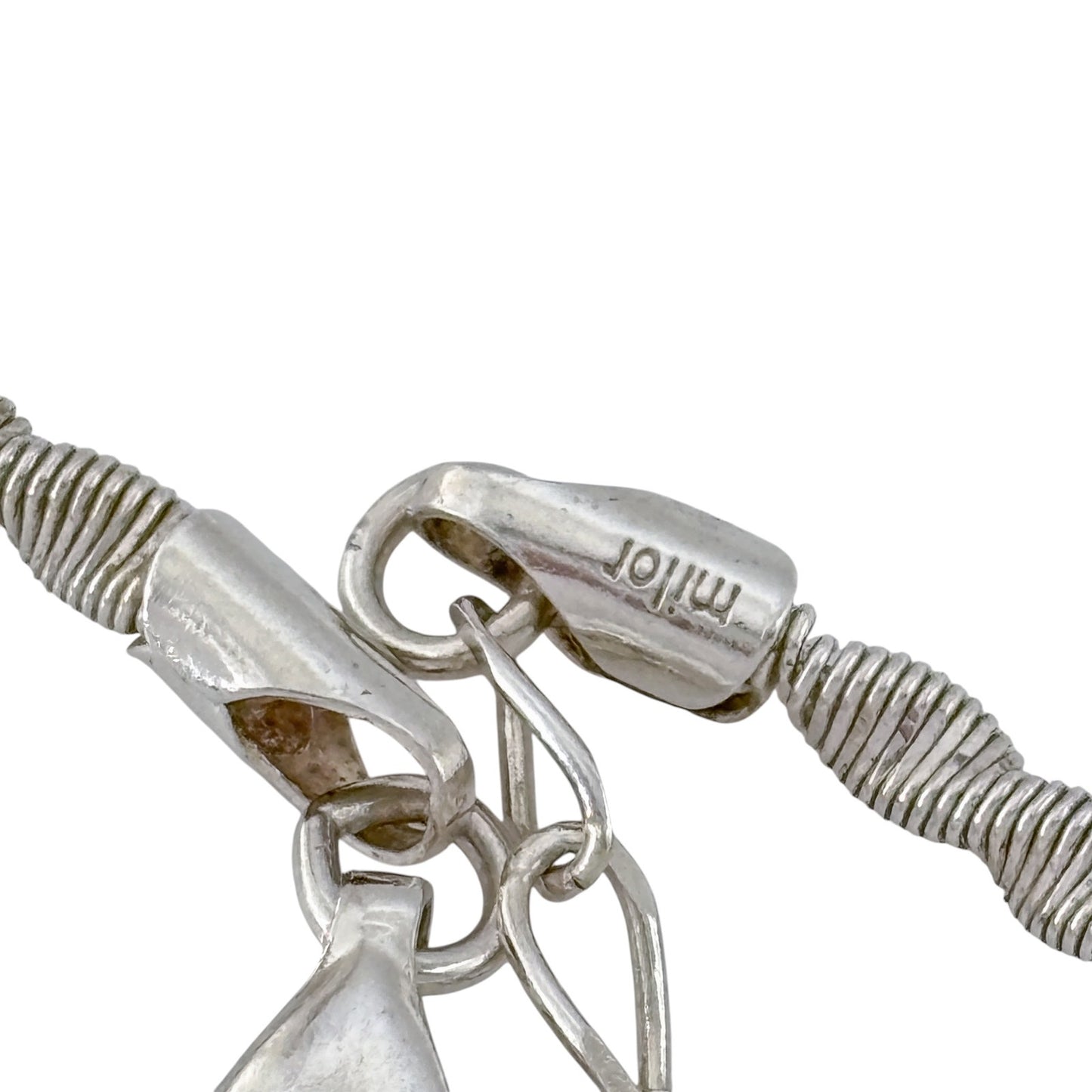 Vintage Italy Sterling Silver 925 Twisted Chain Necklace 16"-18"