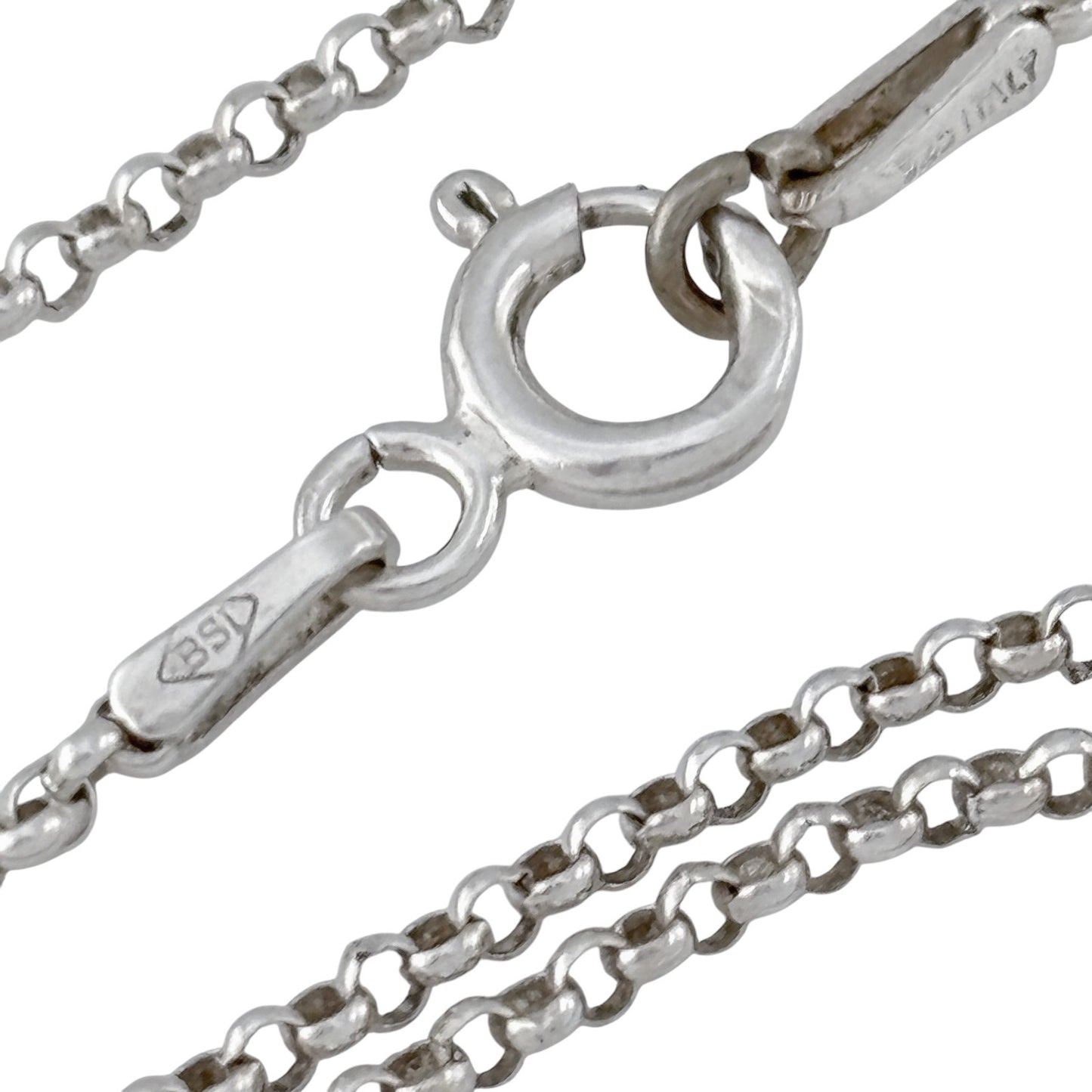 Vintage Sterling Silver 925 Italy Box Link Chain Necklace 18"