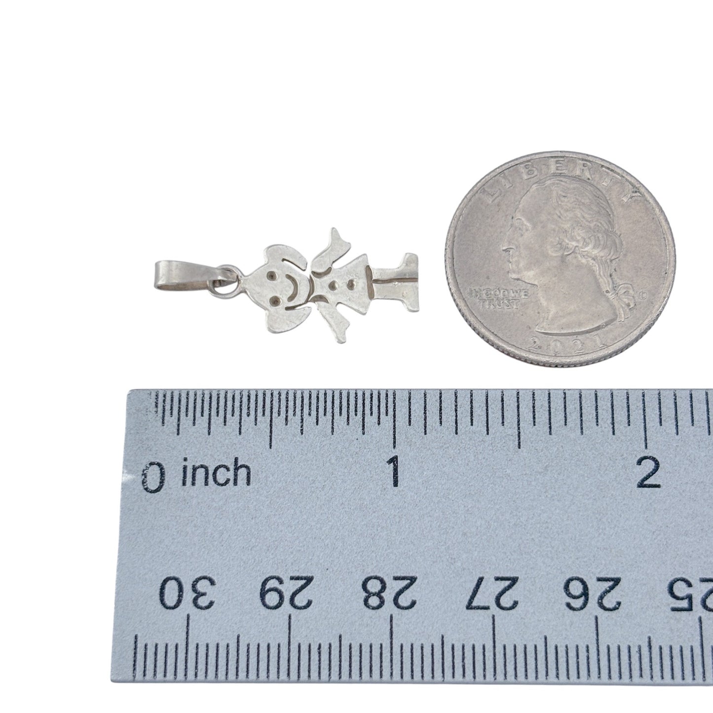 Vintage Sterling Silver 925 Girl Pendant