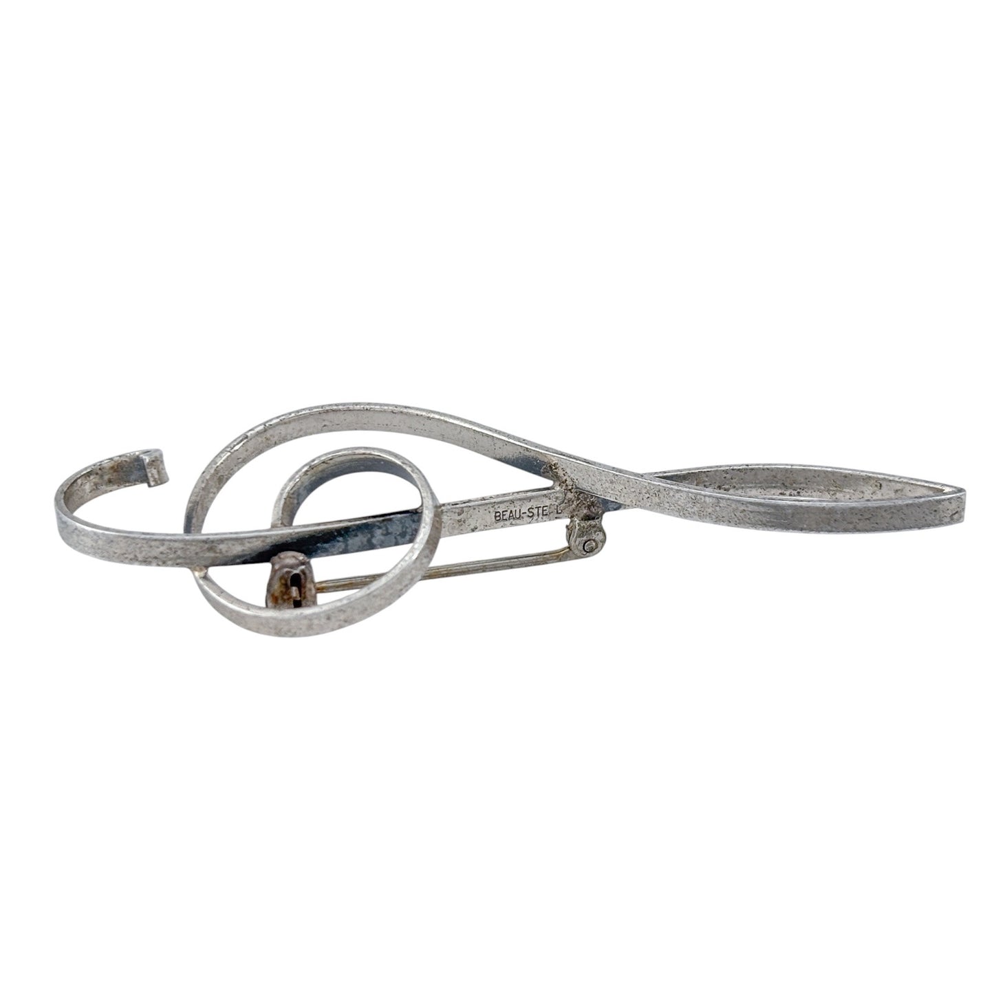 Vintage Beau Sterling Silver 925 Treble Clef Brooch